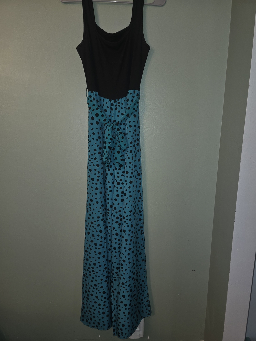 Black and Teal Polka Dot Jumpsuit